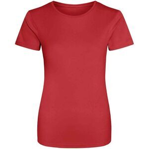 Just Cool Womens/Ladies Sports Plain T-Shirt / Fire Red